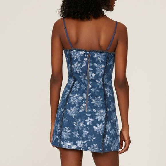Ramy Brook Women's Mossy Denim Jean Mini Dress in Floral Print - Picture 2 of 11